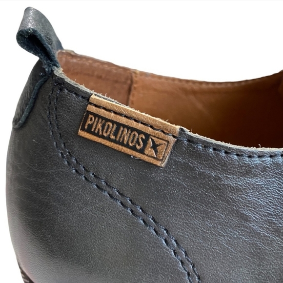 PIKOLINOS Black Lace Up Oxford Heels Shoes 38 7.5 - Picture 7 of 13